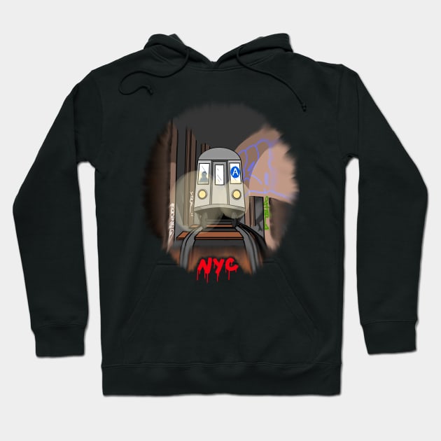 NYC Subway Series A Train Hoodie by EZPAINT